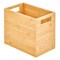 mDesign Small Rectangular Trash Can Wastebasket - Natural Bamboo Wood